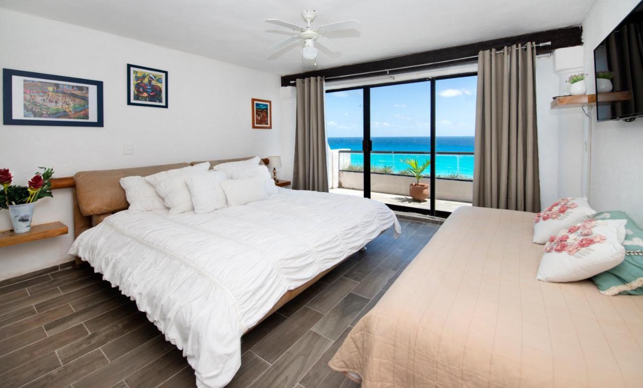 Cozy Ocean Front Penthouse At Marlin Beach Apartment Cancún Exterior foto