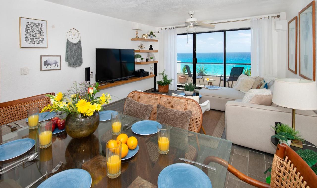 Cozy Ocean Front Penthouse At Marlin Beach Apartment Cancún Exterior foto