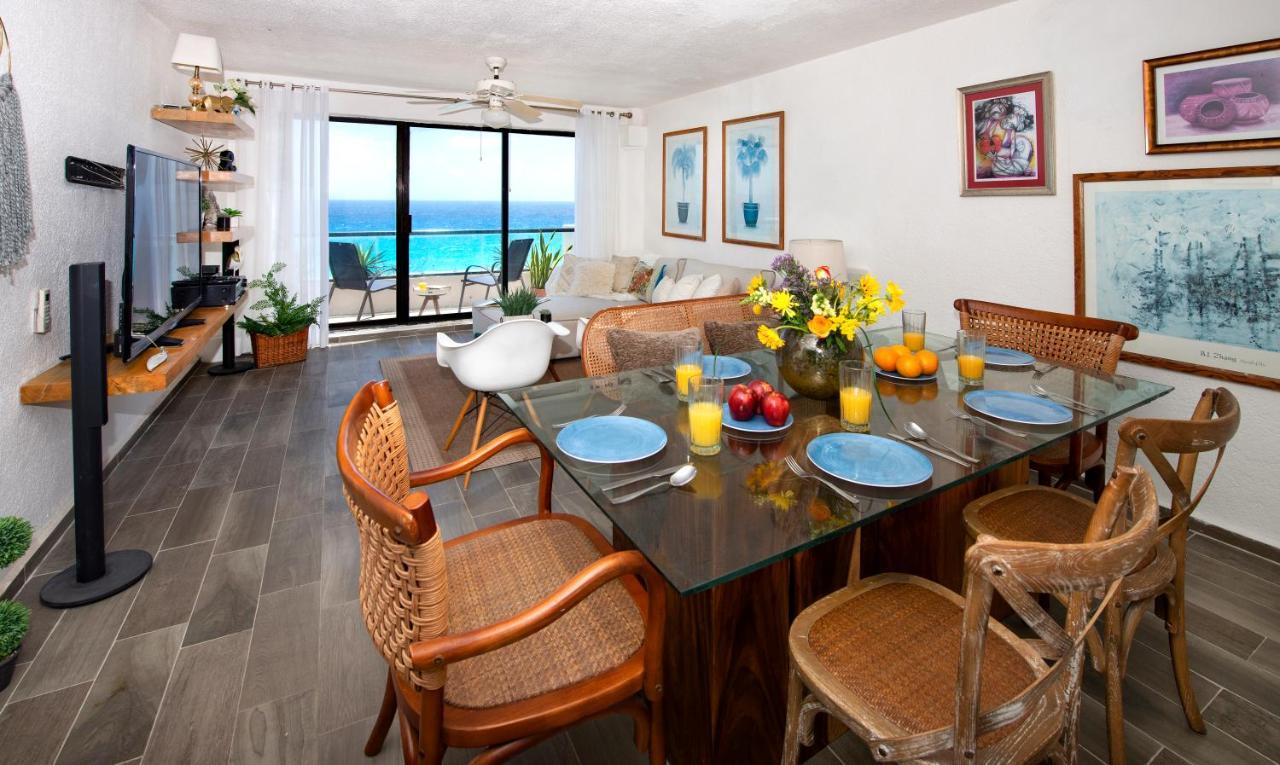 Cozy Ocean Front Penthouse At Marlin Beach Apartment Cancún Exterior foto